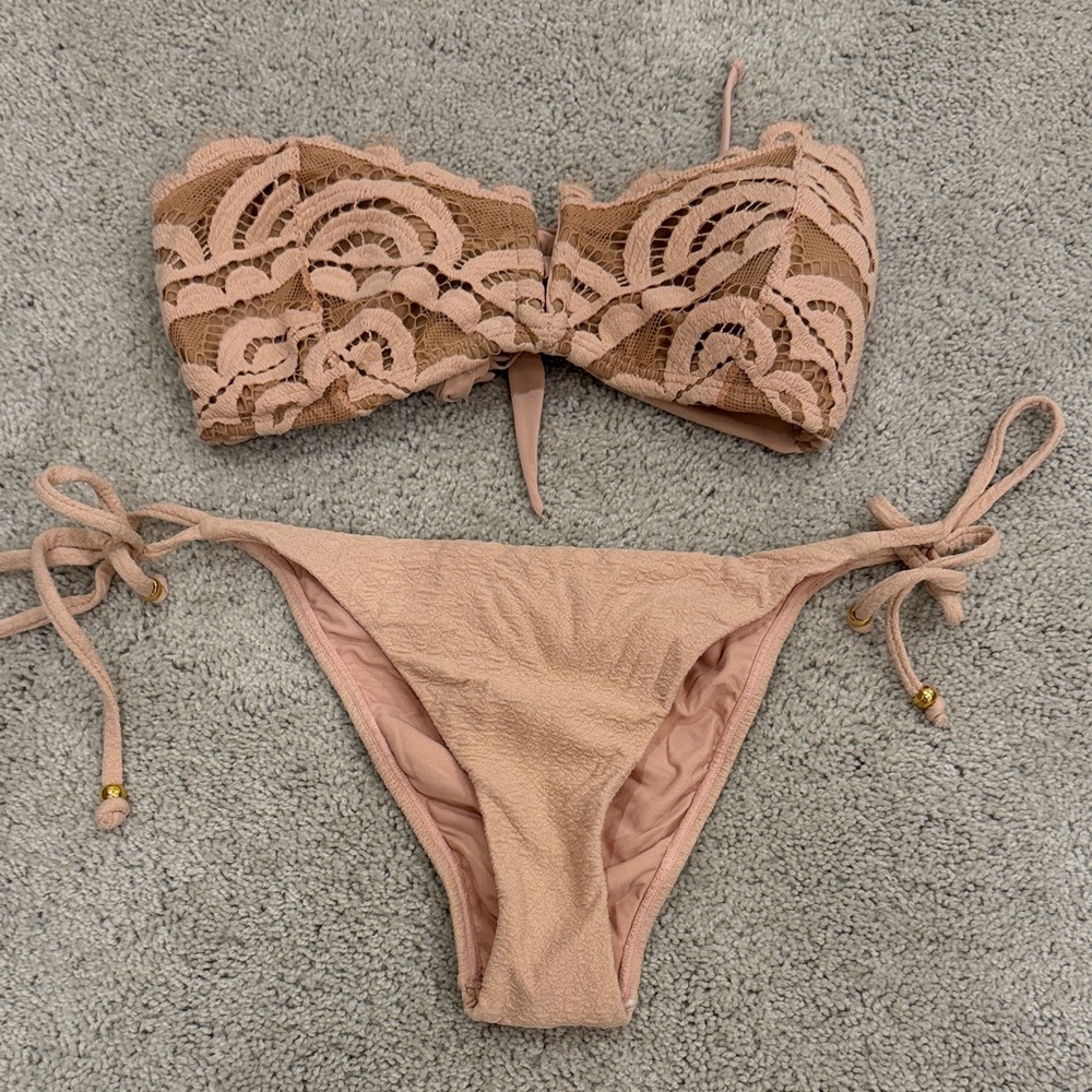 PQ Lace Bandeau Bikini Set